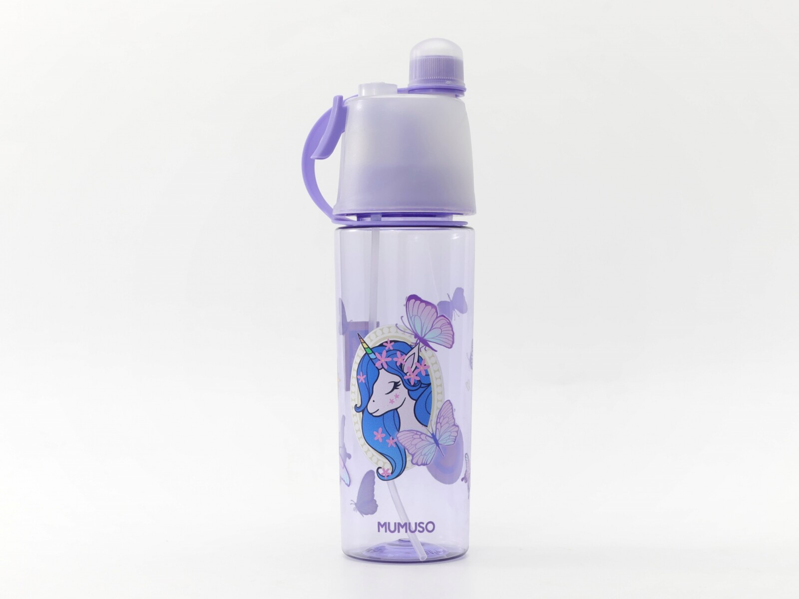 BOTELLA DE AGUA DE PLÁSTICO CON PULVERIZADOR PARA NIÑOS (UNICORNIO DE ENSUEÑO/50 