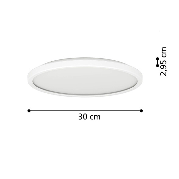 Plafón blanco IP44 LED 13,9W 3 tonos Ø30cm ROVITO EG3614