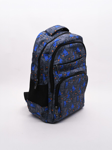 MOCHILA SKATER DOBLE CIERRE GRIS