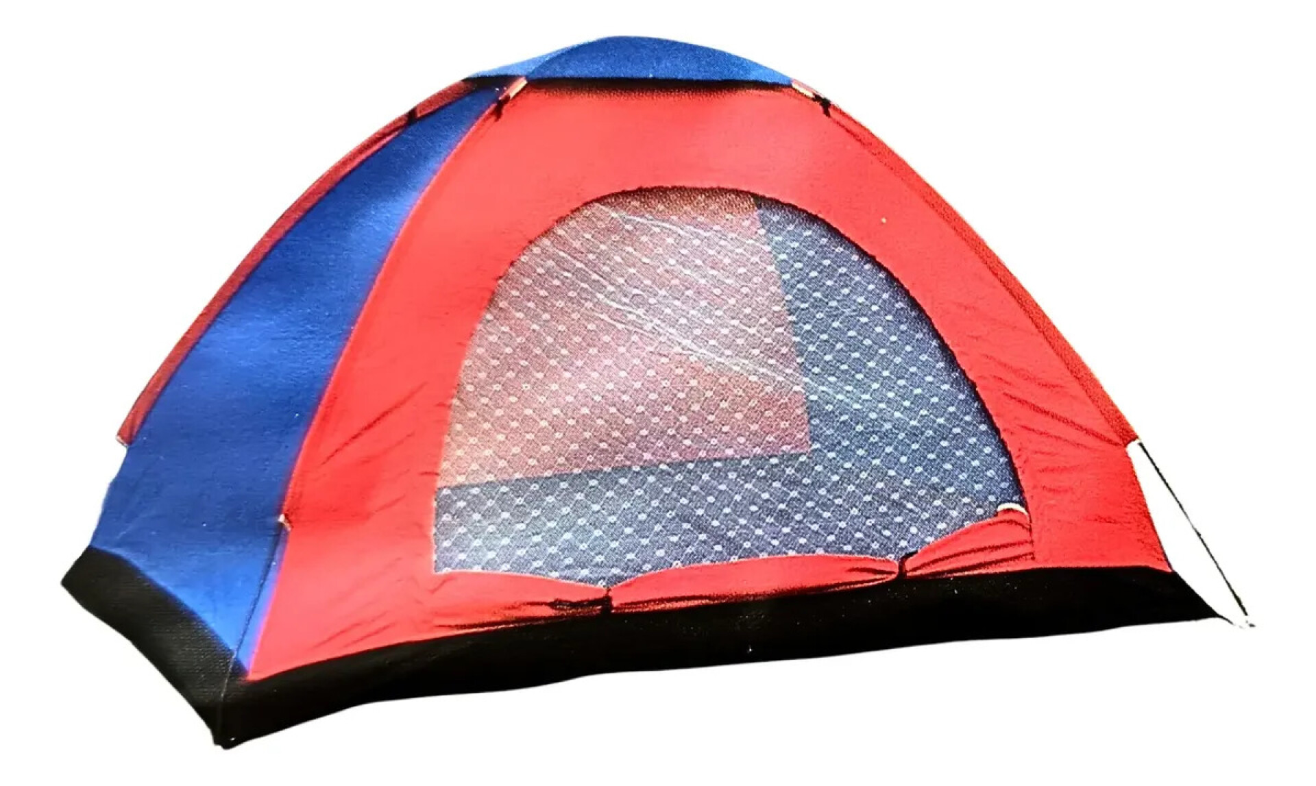 Carpa Iglú De Camping Para 4 Personas - AZUL Y ROJO 