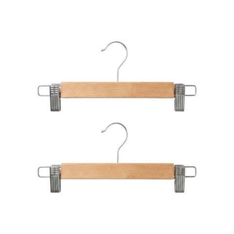 SET D/2PCS PERCHAS MADERA C/PINZA 33*3*1,2 Unica