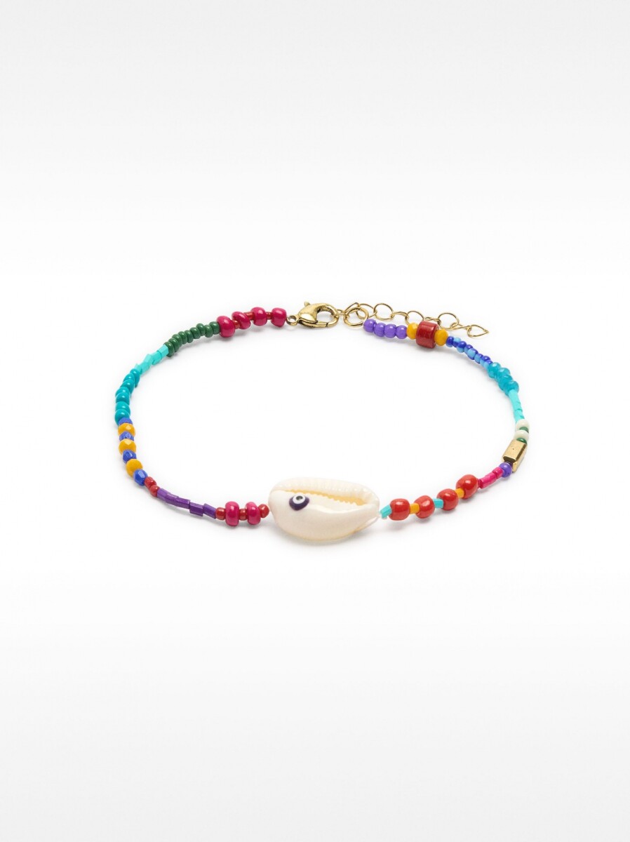 Tobillera Multicolor Con Concha - multicolor 