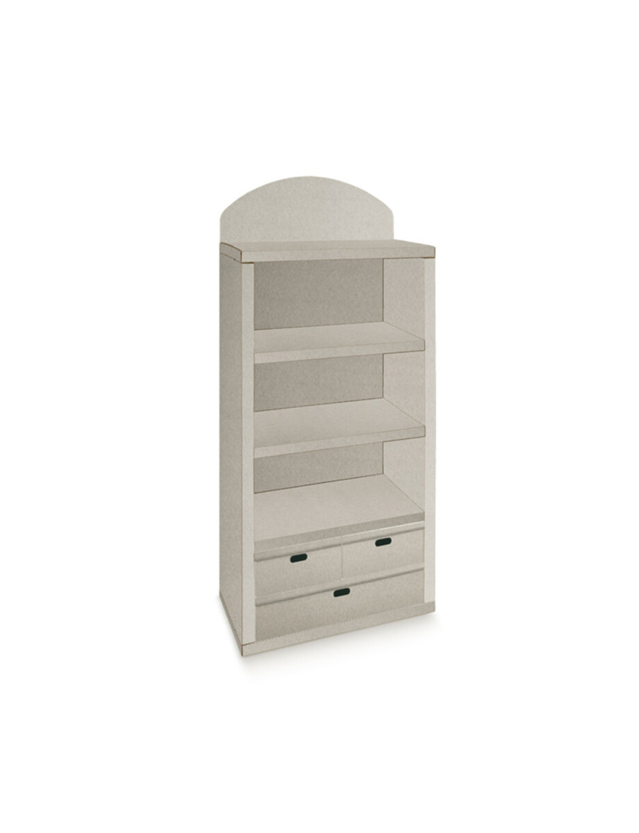 BIBLIOTECA CARTON 70X35X142,5 CM - BLANCO 