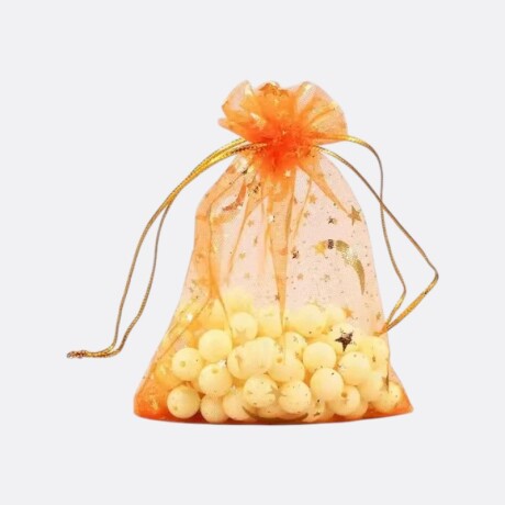 Bolsita De Organza De Regalo Naranja