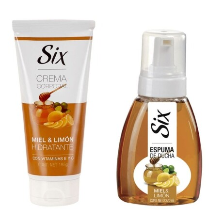 Pack Six Espuma + Crema Corporal + Esponja Miel y Limon Pack Six Espuma + Crema Corporal + Esponja Miel y Limon