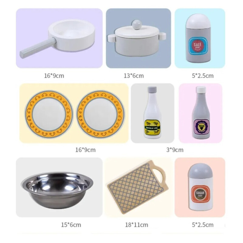 Cocina De Madera Didáctica Con Accesorios Infantil Multicolor