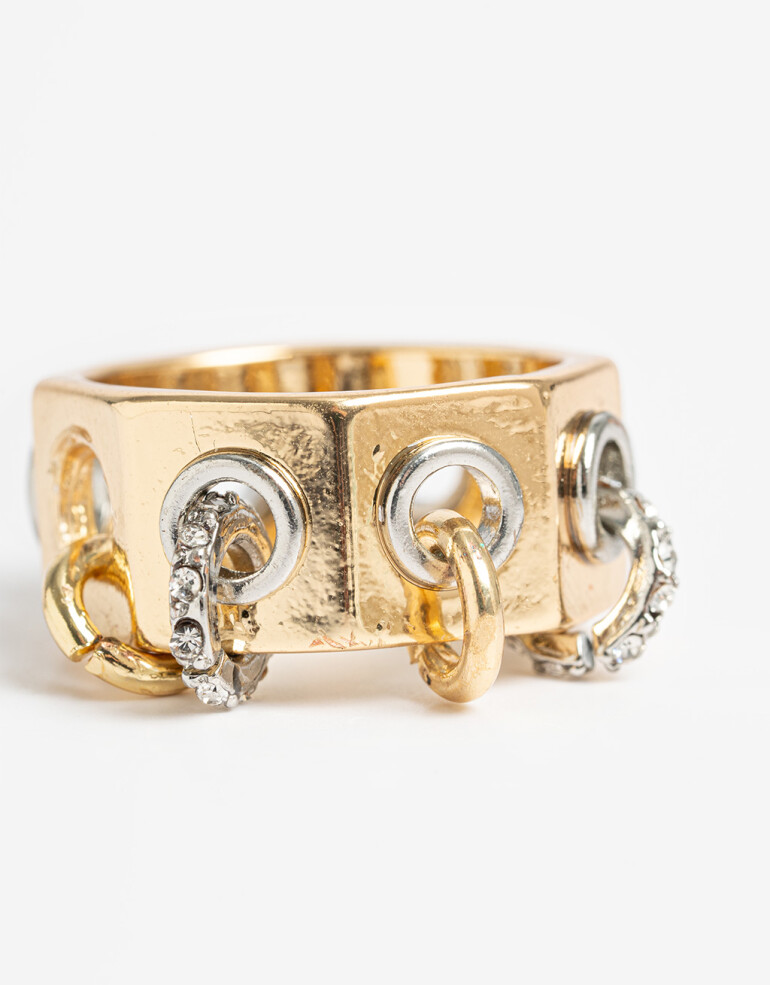 Anillos Medianos y Grandes Metal Aillo Grande Bicolor - Combinacion Bicolor