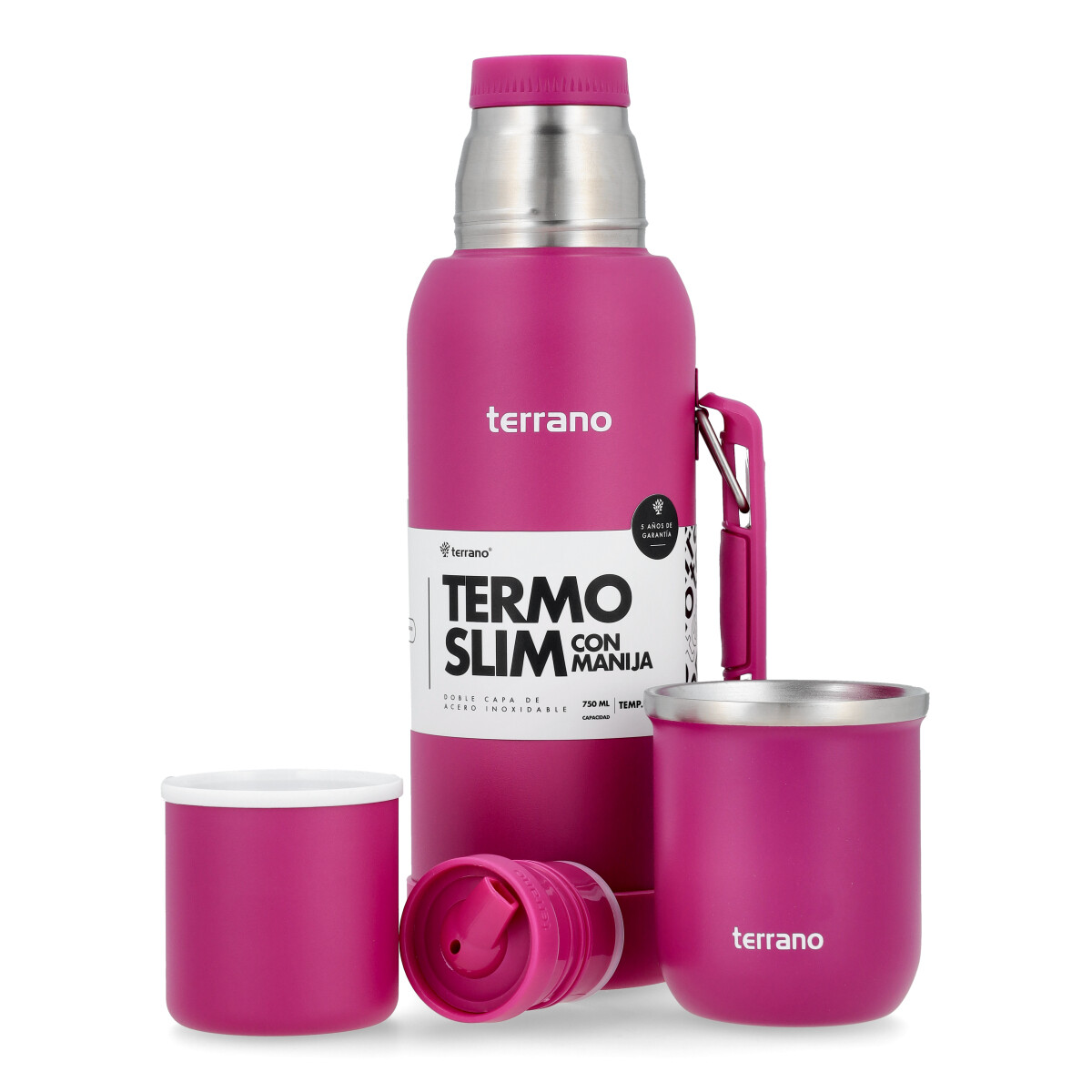 Kit Termo 750ML Con Base De Silicona + Mate Sicilia - Violeta 