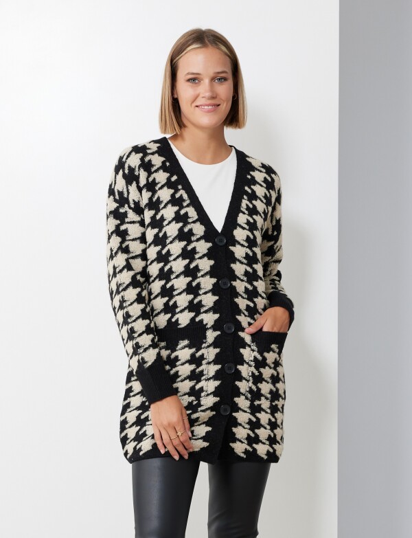 Cardigan Gales NEGRO/BEIGE