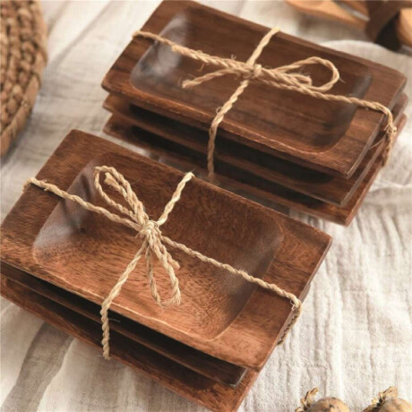 Set X 4 Bandeja Rectangular 165X9X25Cm Madera