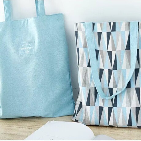 Bolso Multiuso de tela Reversible Tote Bag Celeste