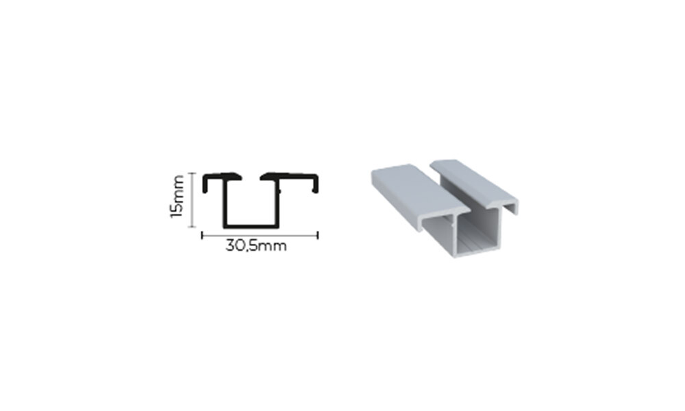 Perfil embutido sistema Flow RM 261 3mt barra Perfil Embutido Sistema Flow Rm 261 3mt Barra