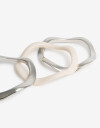 Pulseras Rígidas Sets Perlas Set De Pulseras Rígidas Metal Y Resina - Plateado Rodio