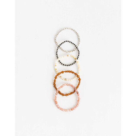 Set De Pulseras Elásticas Boho Combinacion Multicolor