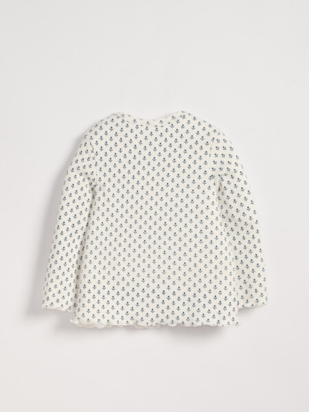 Remera rib Flores Blanco