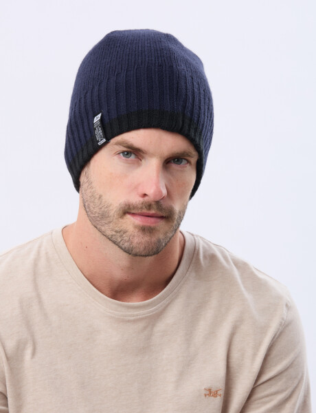 GORRO TEJIDO REVERSIBLE Azul
