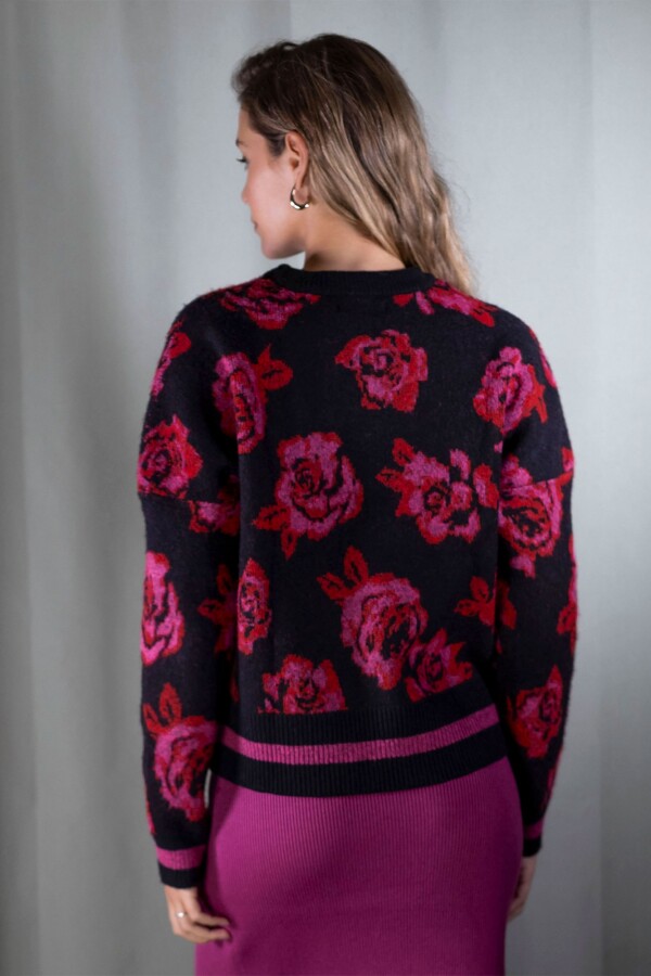 Buzo Flower NEGRO/FUCSIA