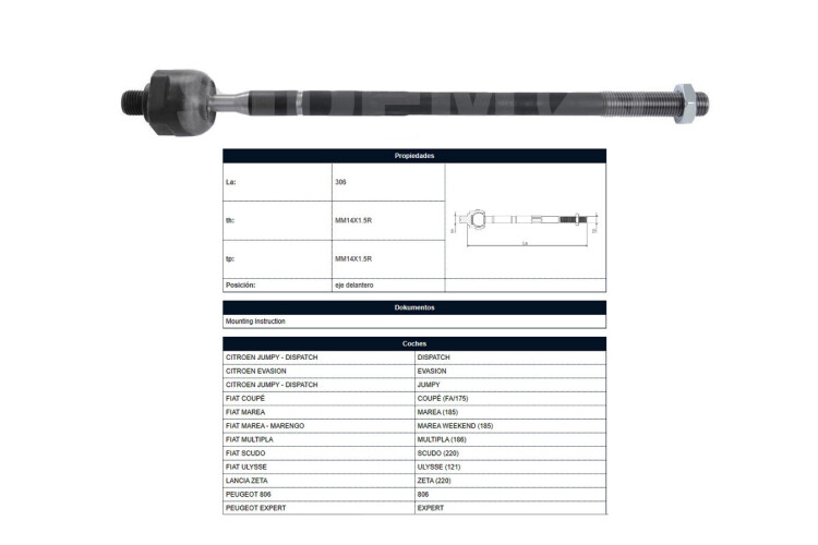 Mate Peug Expert 96-25 Der/Izq Mate Peug Expert 96-25 Der/Izq