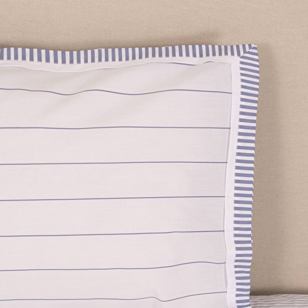 Juego de Sabanas Super King 200 Hilos Nina - Pilar Rayas Azul