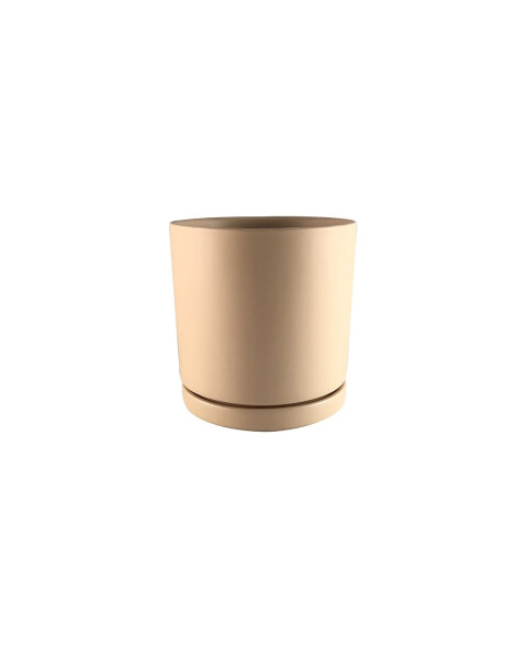 MACETA MACETA C/PLATO 11.5X11.5X11CM BEIGE MACETA MACETA C/PLATO 11.5X11.5X11CM BEIGE