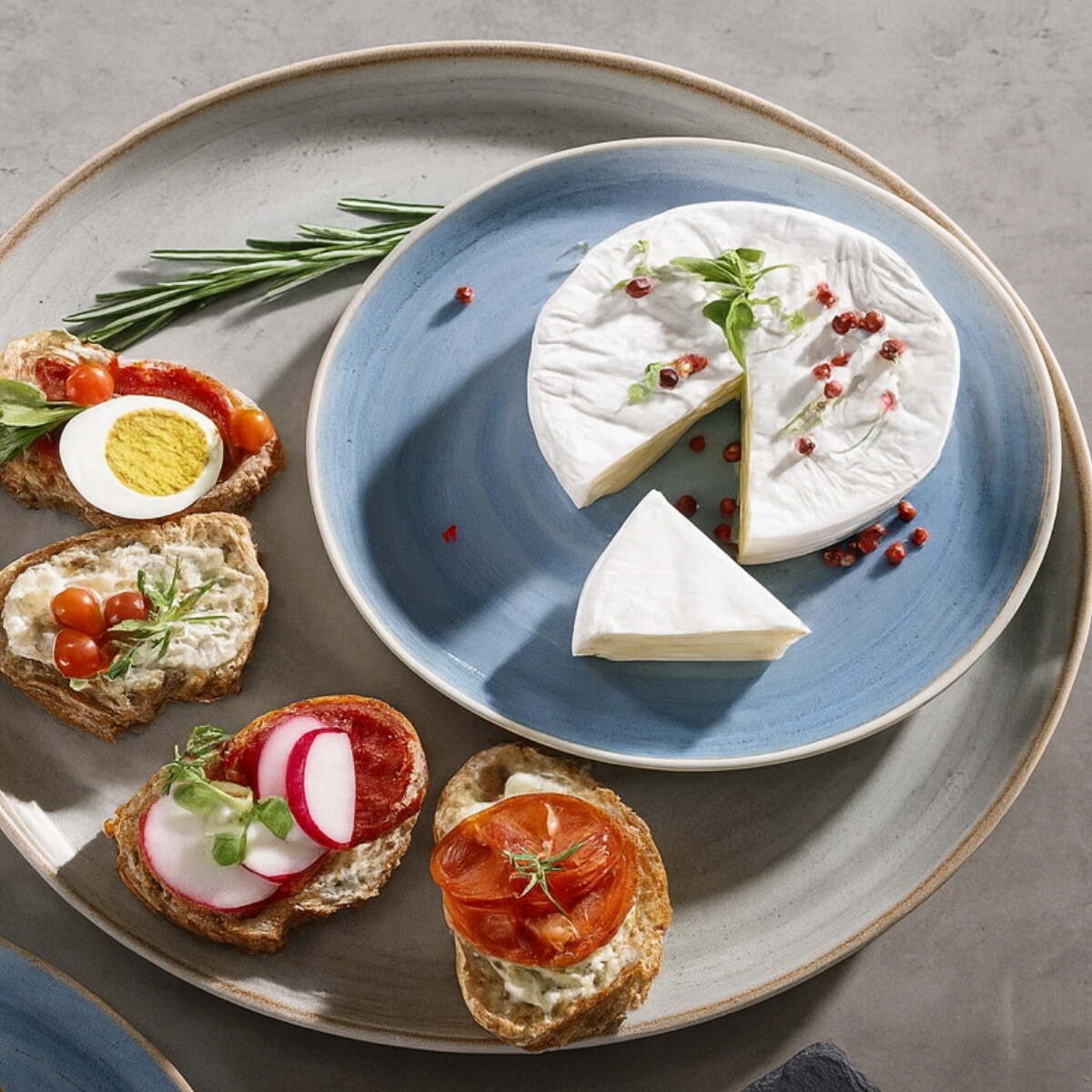 Plato Llano Artisan 20 cm Azul Porcelana 