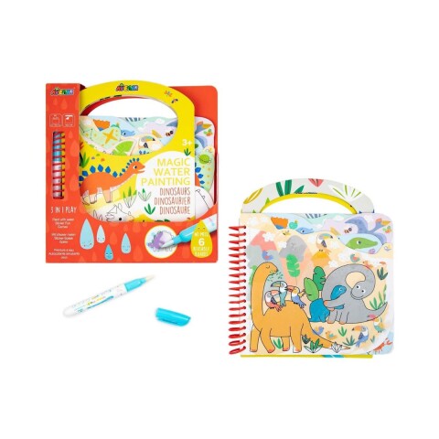Libros para colorear con agua 3 en 1 Dinos