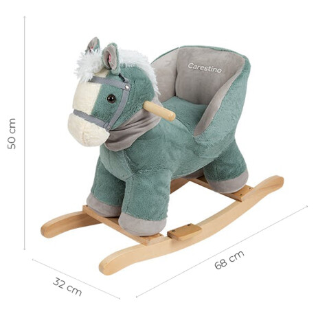 Mecedor de Peluche Carestino con Base de Madera Verde agua