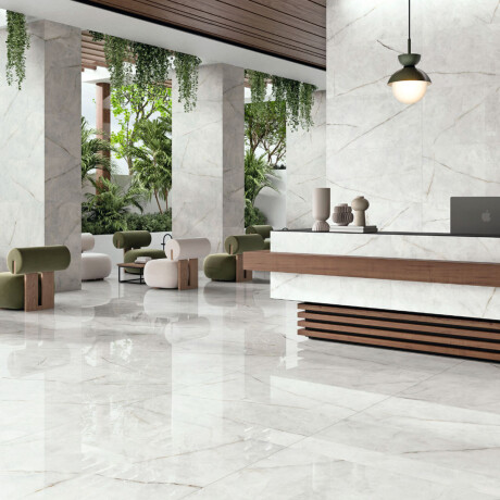 Porcelanato Marmolado Gris Mate 60X120Cm Piso Pared GAMAS DE BLANCO