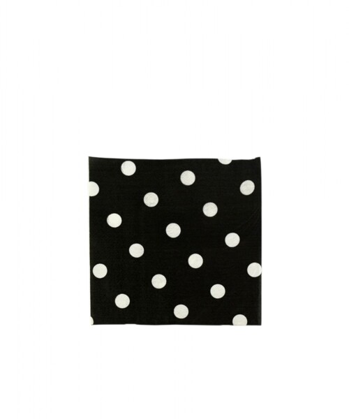 Servilleta 16x16 cm. paquete x 20 NEGRO LUNARES