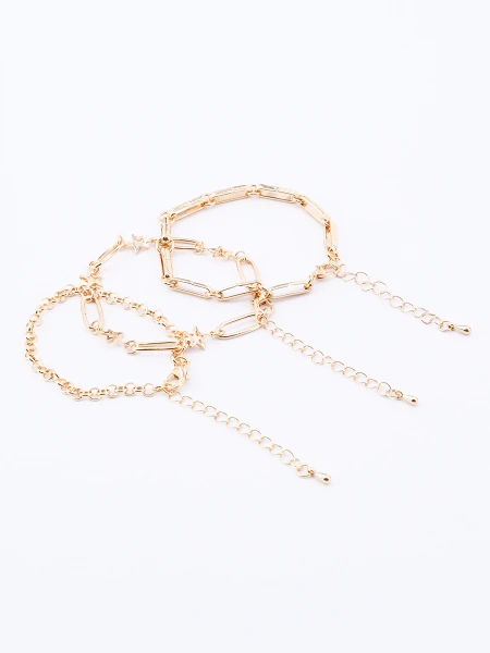 BRAZALETE SET X3 DORADO