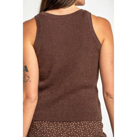 Top Tejido Lurex Chocolate