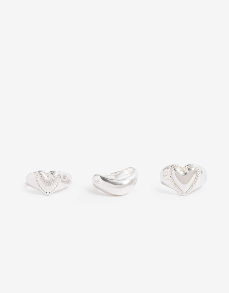 Sets Anillos Metal - Plateado 
