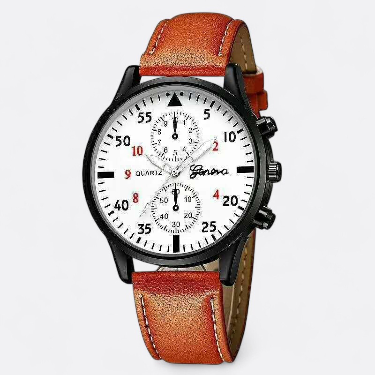 Reloj De Pulsera Masculino - Marrón Y Blanco 
