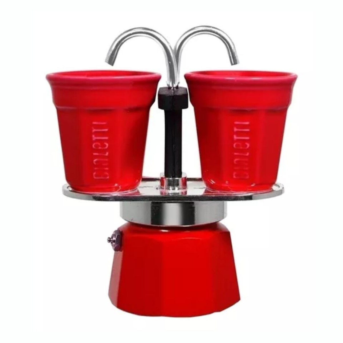 Cafetera BIALETTI Mini Set Express 2 Tazas Manual Italiana Roja 