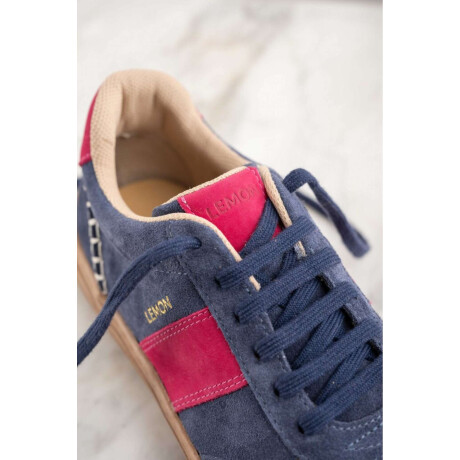 Zapatilla Combinada Gamuza Azul