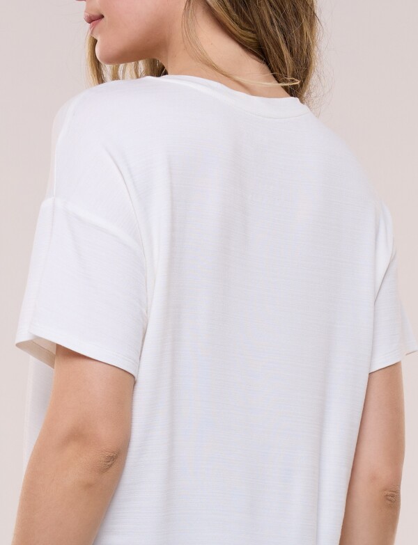 Remera Boxy Hombro Caido BLANCO
