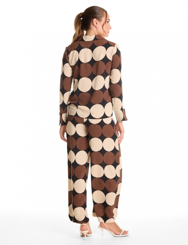 Conjunto Camisa Nudo & Pantalón Wide Leg MARRON/MULTI