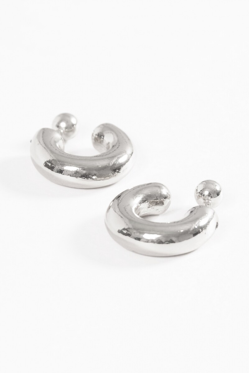 Aros gruesos pin circular plateado
