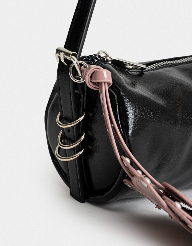 Bowling Cartera Bowling Con Charm - Negro