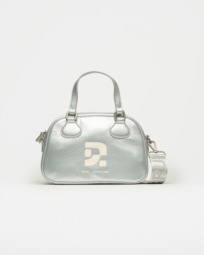 Mini bag Active Studio en efecto charol arrugado Metalizado