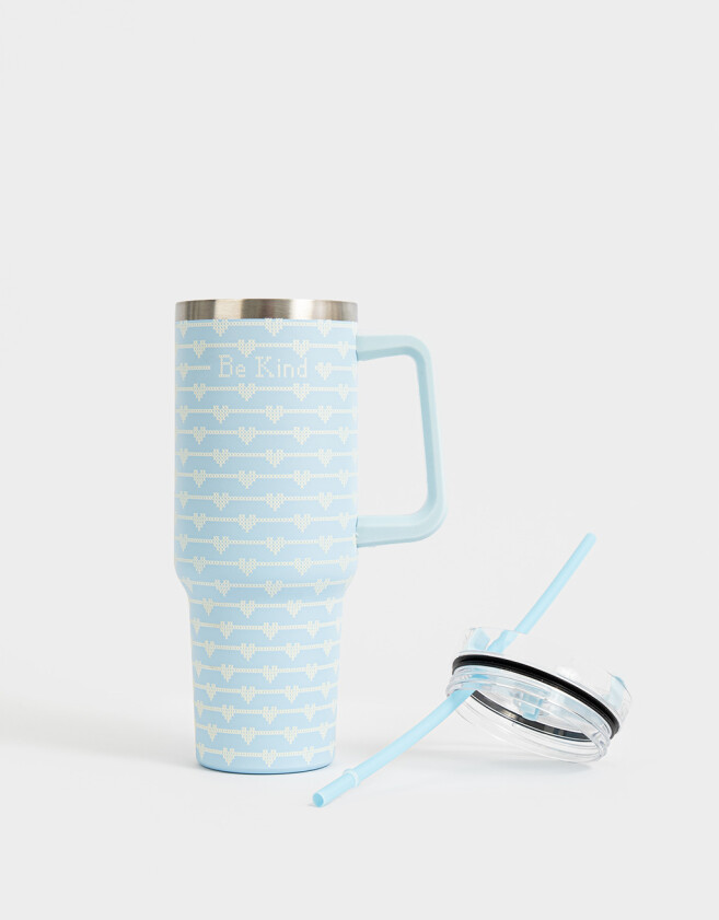 Accesorios Cocina Estampados Vaso Térmico "be Kind" - Azul Celeste
