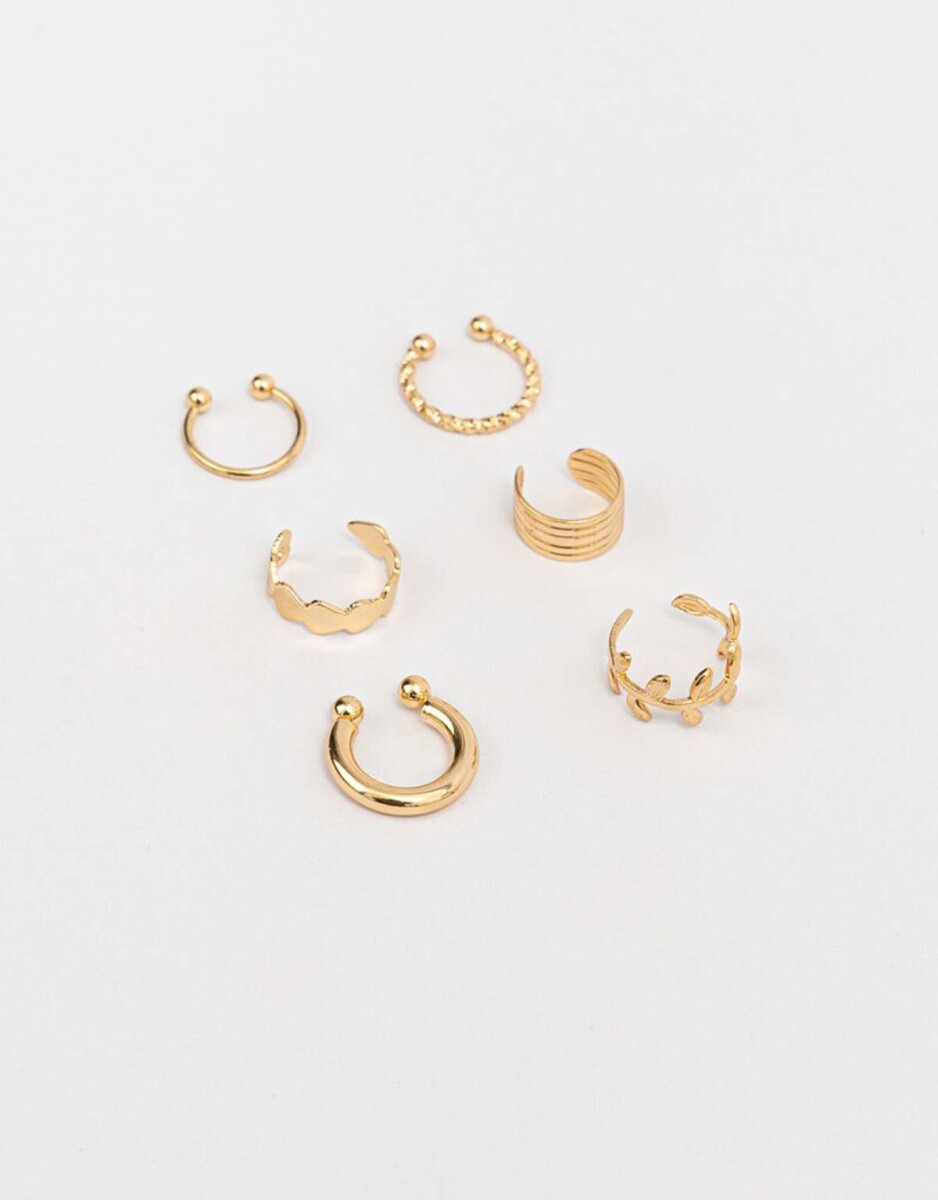 Set De Cuff Metálicos - Dorado 