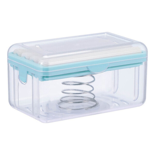 Jabonera Dispensador Jabón 2 En 1 Baño Lava Ropa Rodillos Color Variante Celeste