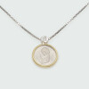 Medalla Virgen Niña de plata 925 con brillante y virola de oro 18k (Incluye cadena) Medalla Virgen Niña de plata 925 con brillante y virola de oro 18k (Incluye cadena)