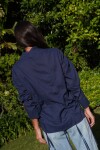 Nácar Shirt Lino Azul Marino