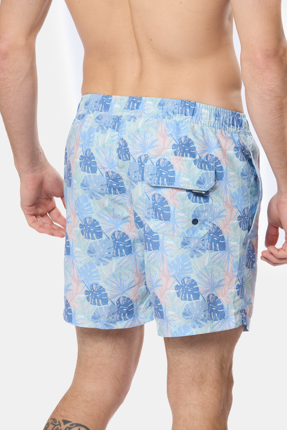 SHORT DE BAÑO ESTAMPADO Celeste