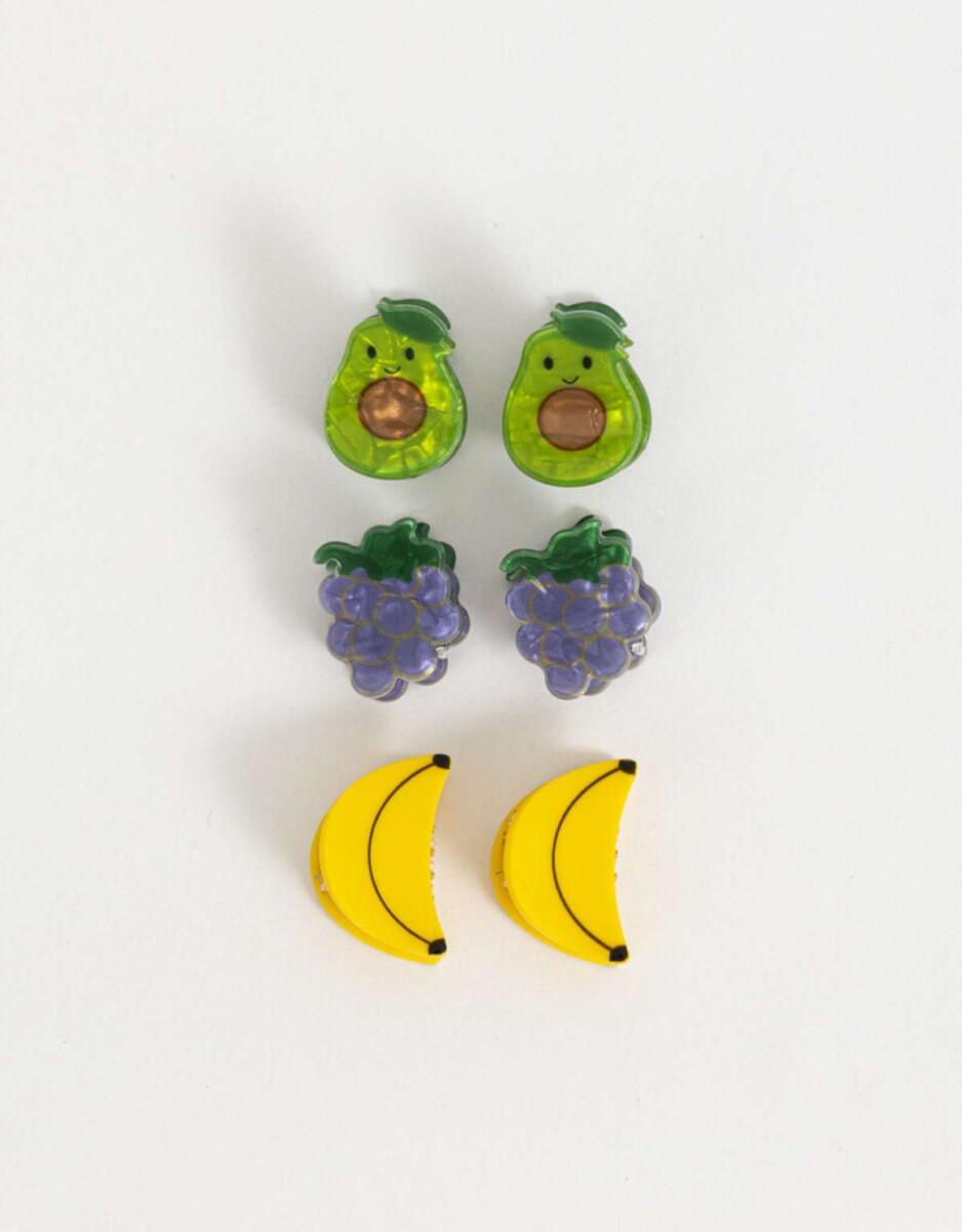 Set De Mini Broches Infantiles - Combinacion Tricolor 