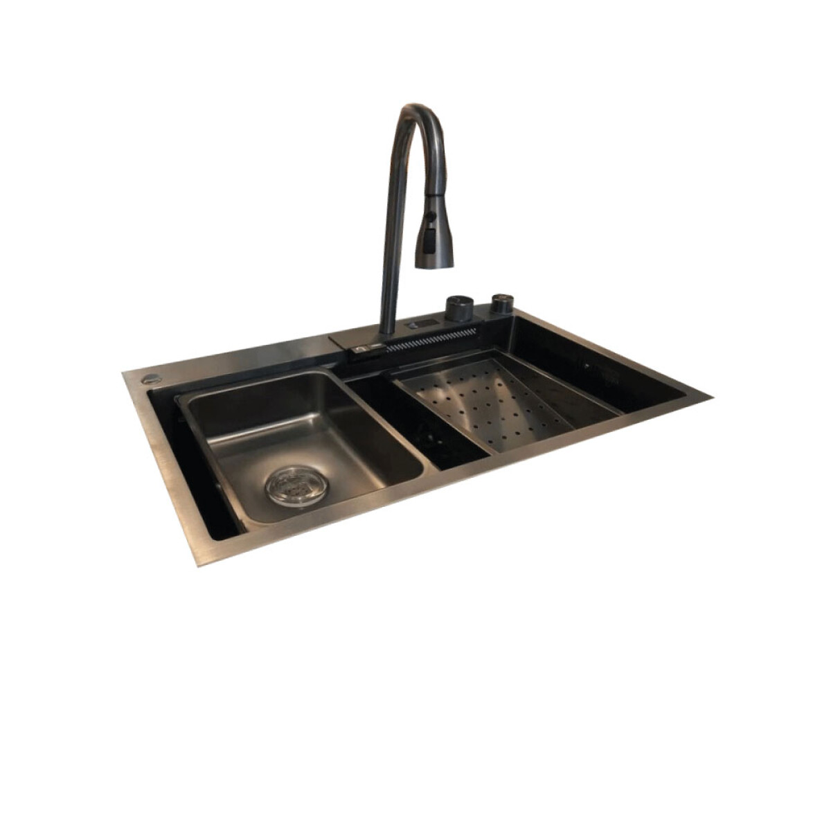 Pileta Simple con Griferia Black 75 x 46 cm 