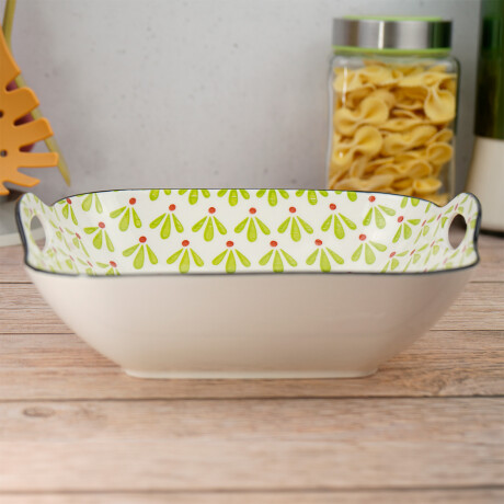 Bowl de ceramica con diseño interior y asas Bowl de ceramica con diseño interior y asas