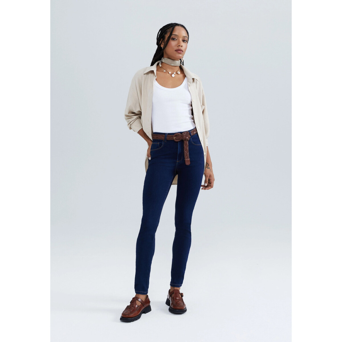 CALCA SUPER SKINNY FEM - AZUL ESCURO 